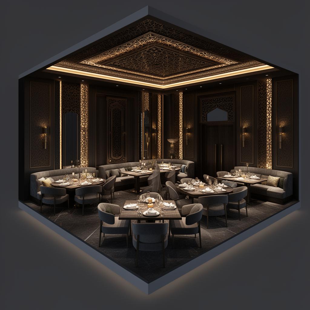 3D render of Dining Area